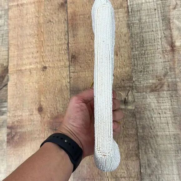 Vintage Beaded with Inlaid Mother of Pearl Evening Clutch - Picture 5 of 10